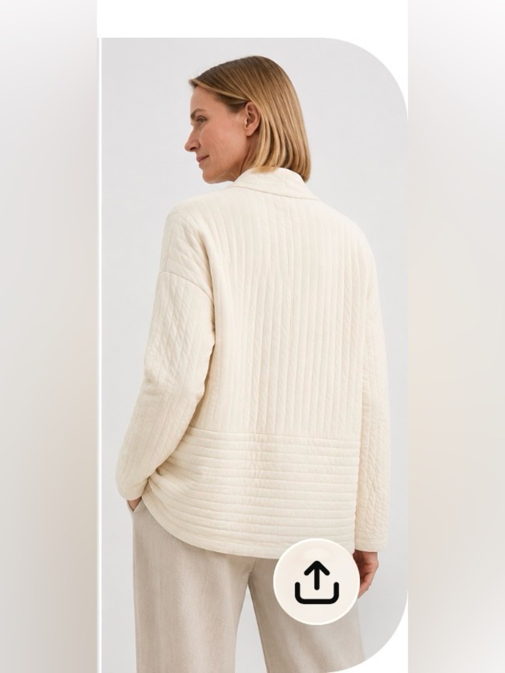 Eileen Fisher Organic Cotton Quilted Open Front Cardigan XXS - Picture 2 of 5